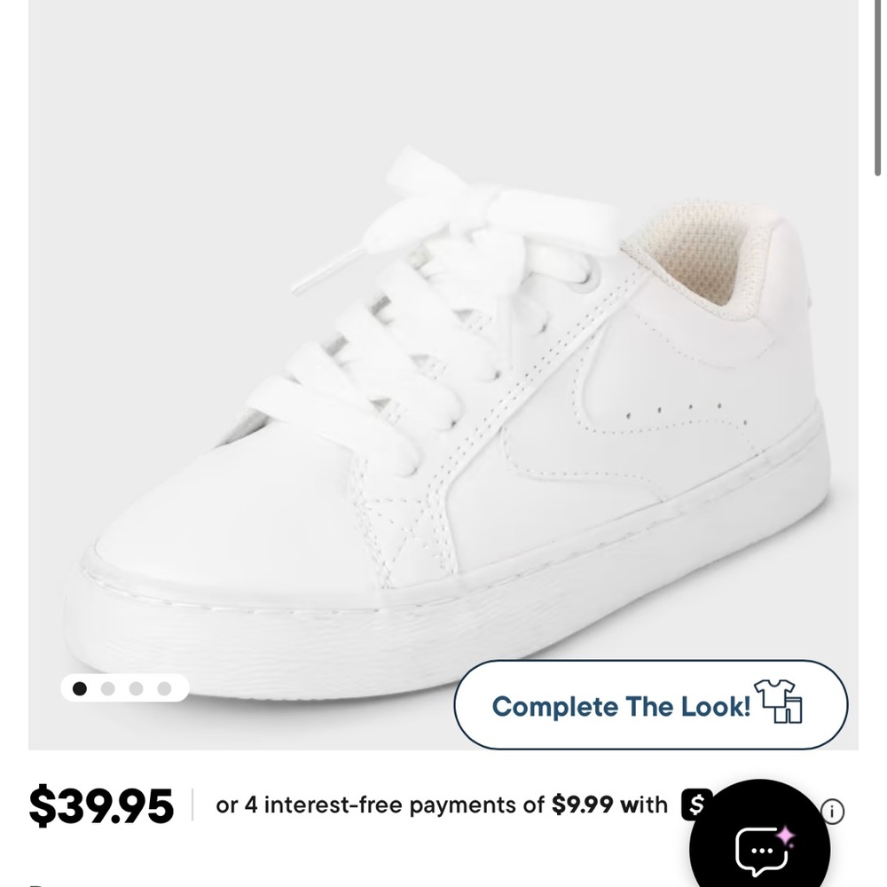 Kids White Low-Top Lace-Up Sneakers